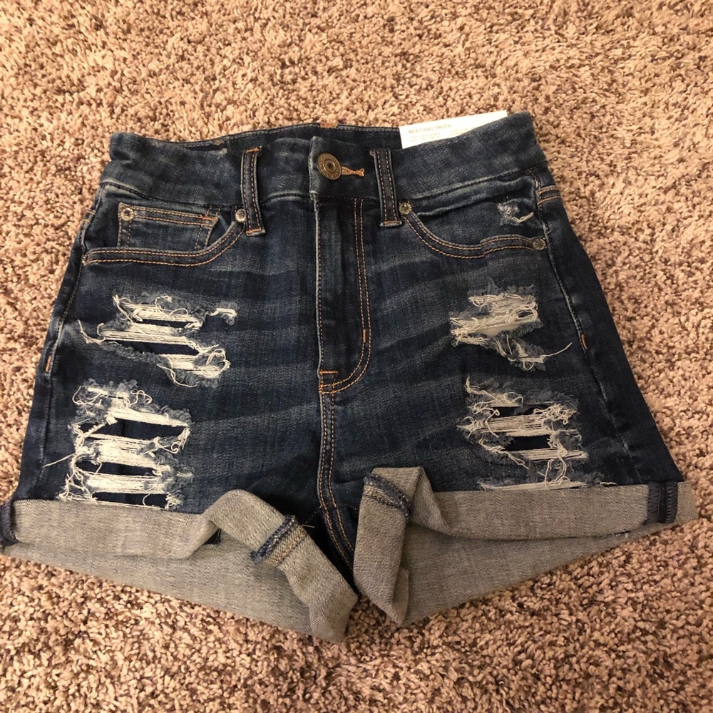 American Eagle curvy ripped jean shorts